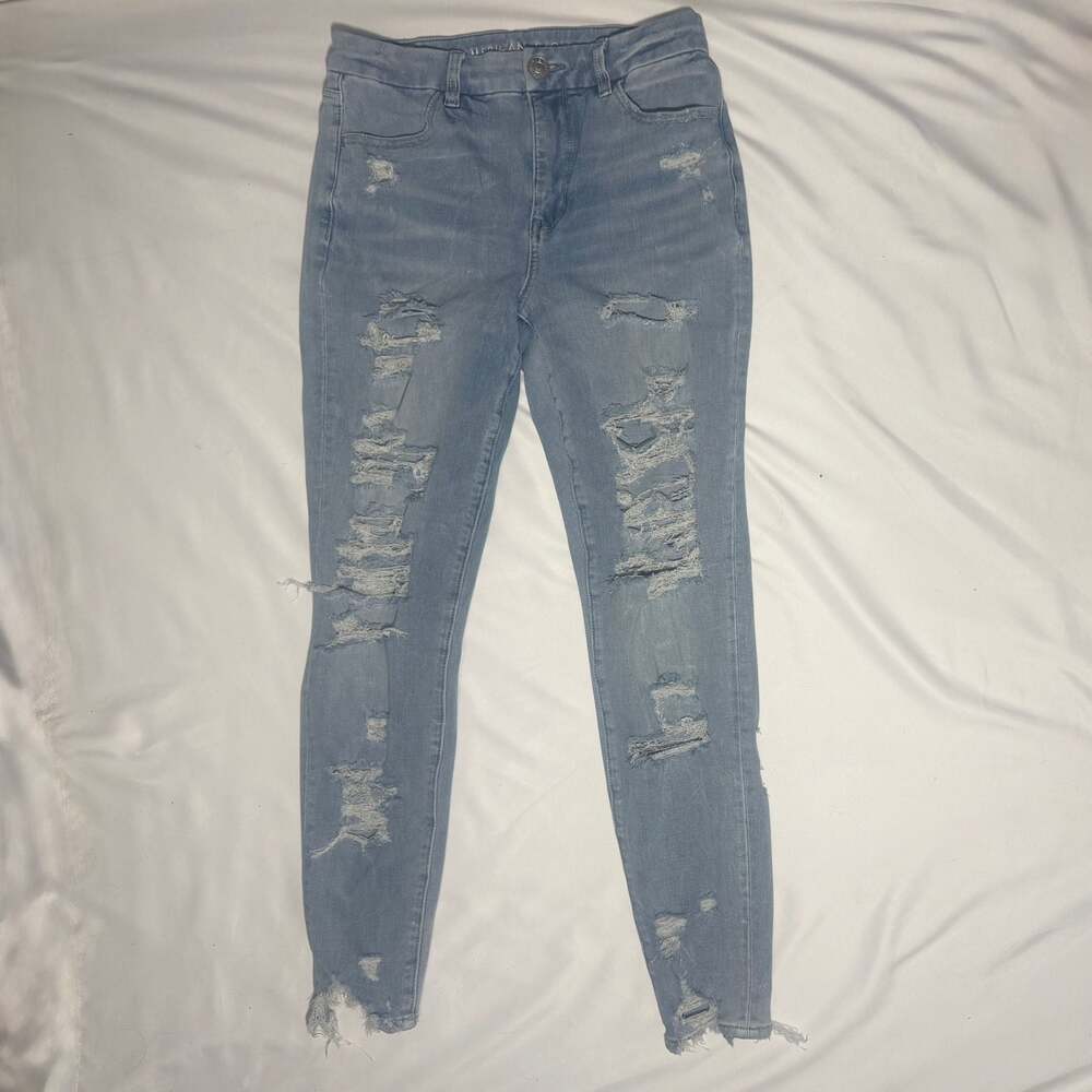 American Eagle Curvy Hi-Rise Distressed Jeggings